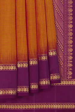 Image of Mustard South Silk Kattam Saree