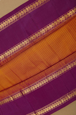 Image of Mustard South Silk Kattam Saree