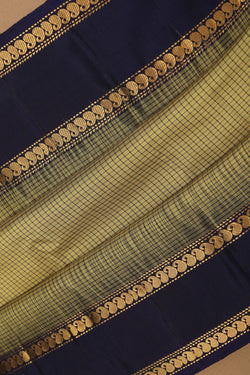 Image of Olive-Green South Silk Kattam Saree