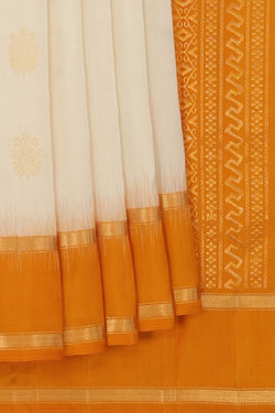 Image of Off White South Silk Saree