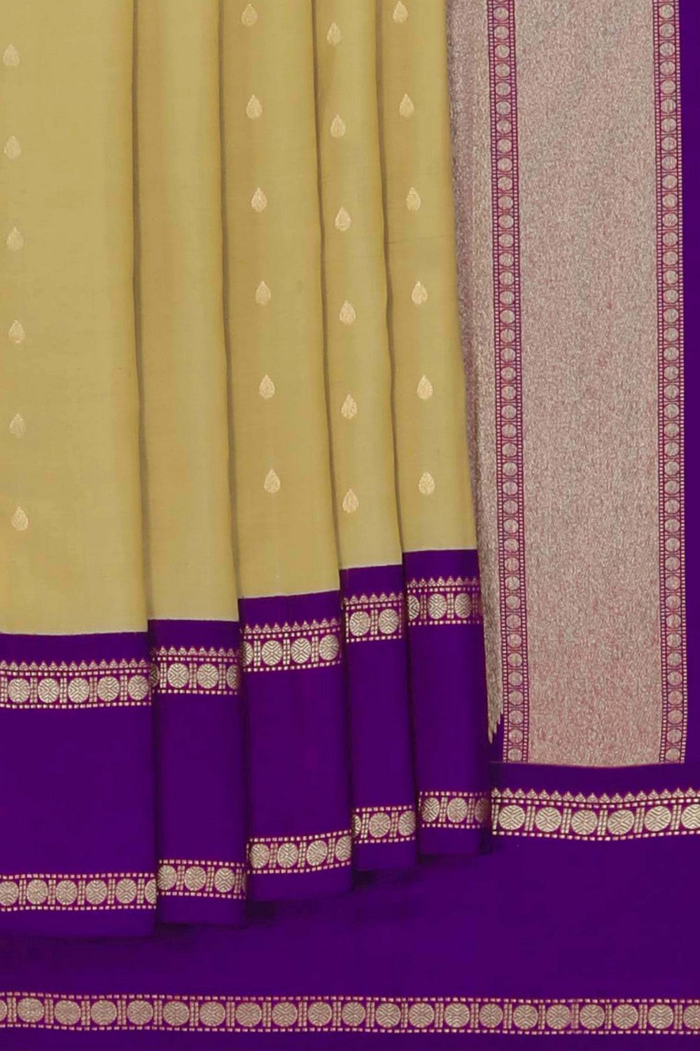 Ivory Off White South Silk Saree