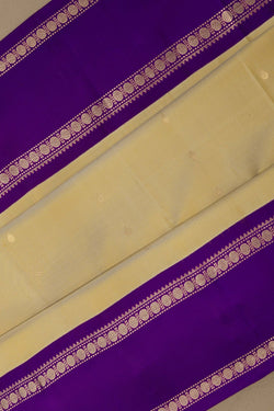 Image of Ivory Off White South Silk Saree