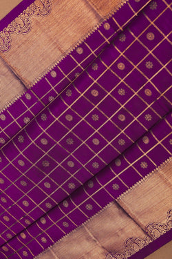 Image of Purple South Silk Kattam Saree