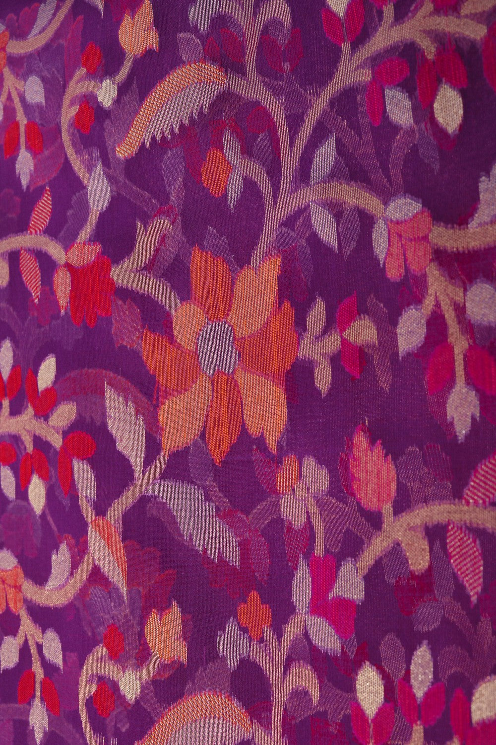 Kora Silk Brocade Purple Saree