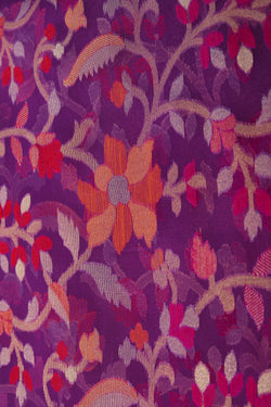 Image of Kora Silk Brocade Purple Saree
