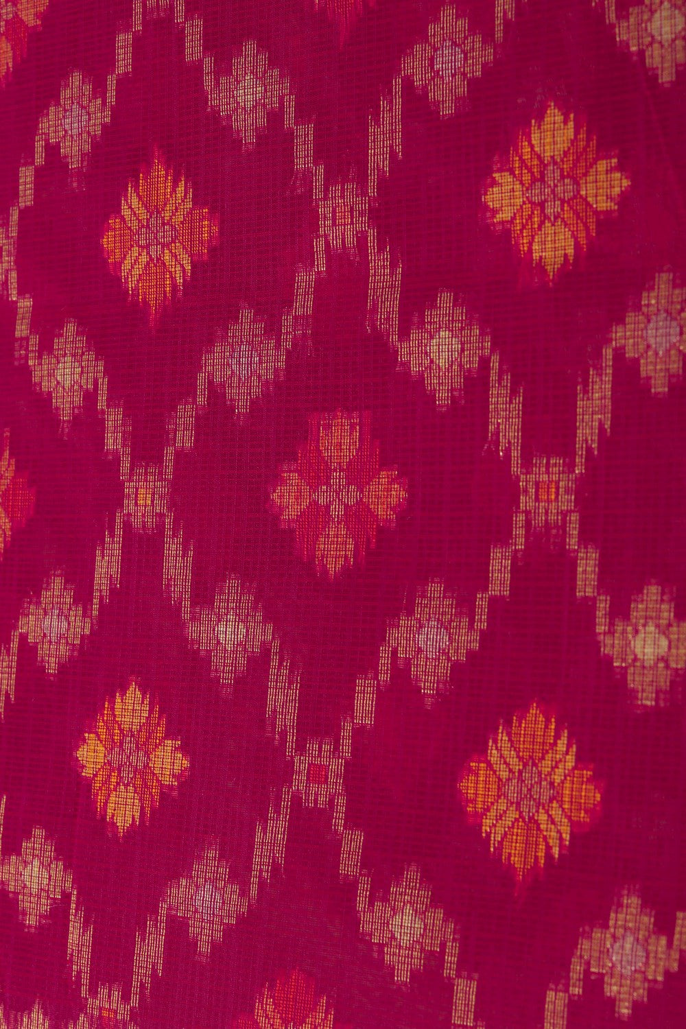 Kora Silk Brocade Fuchsia Pink Saree