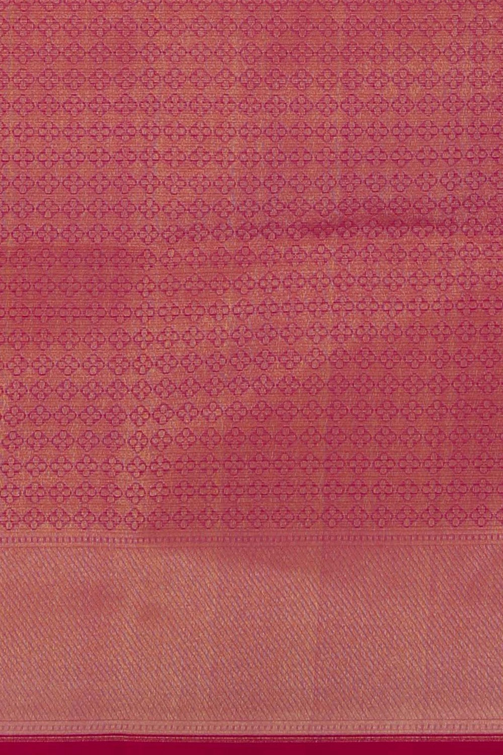 Kora Silk Brocade Fuchsia Pink Saree