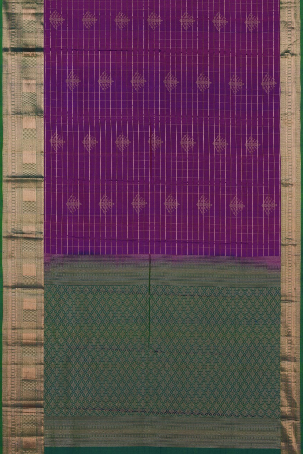 Purple South Silk Kattam Saree