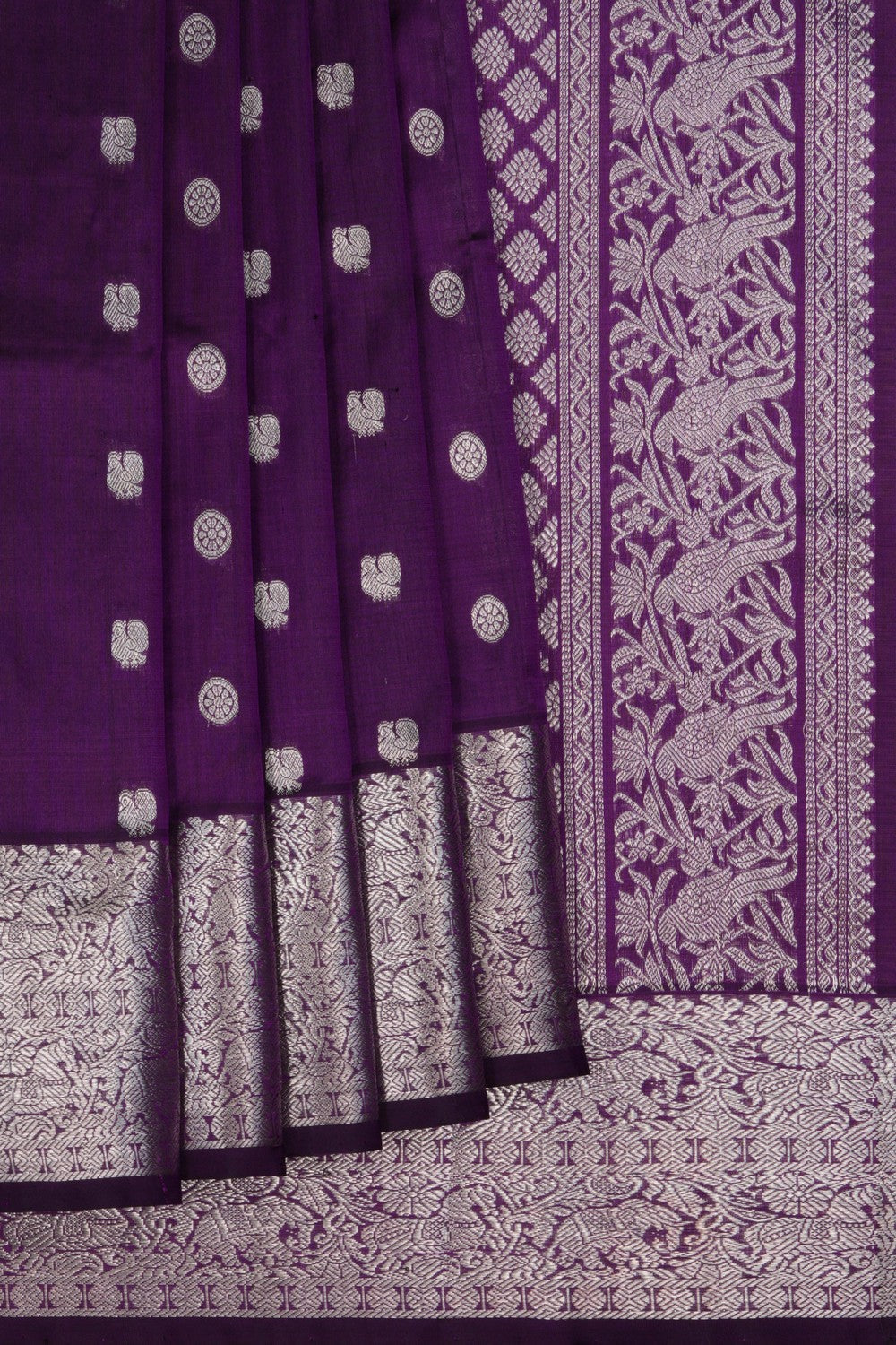 Image of Venkatagiri Silk Purple Saree