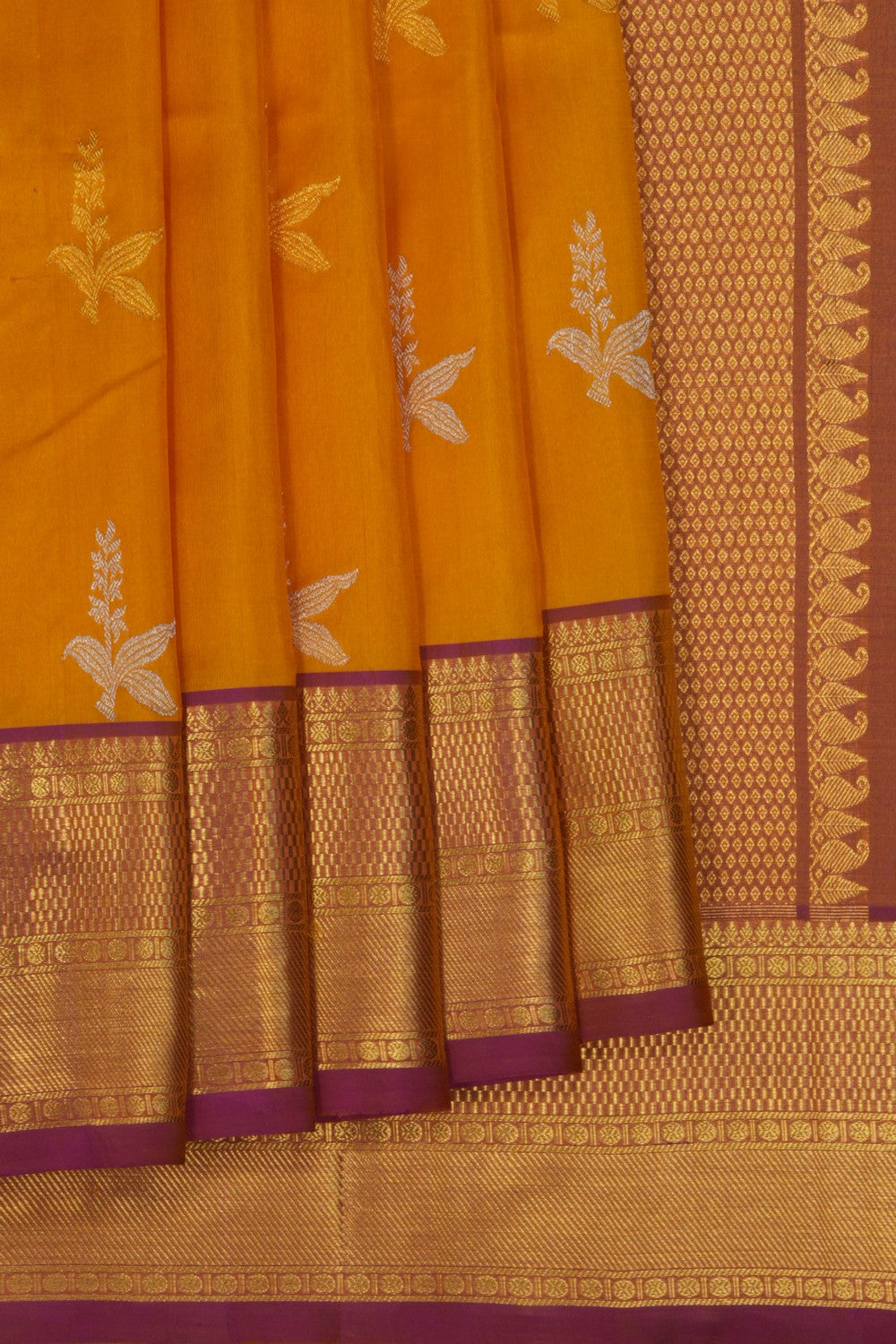 Image of Venkatagiri Silk Yellow Saree