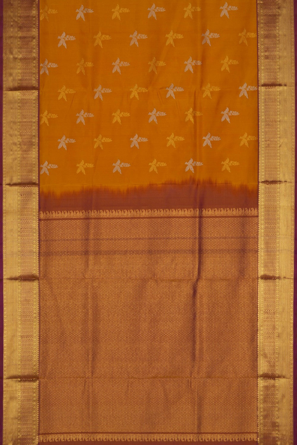 Image of Venkatagiri Silk Yellow Saree