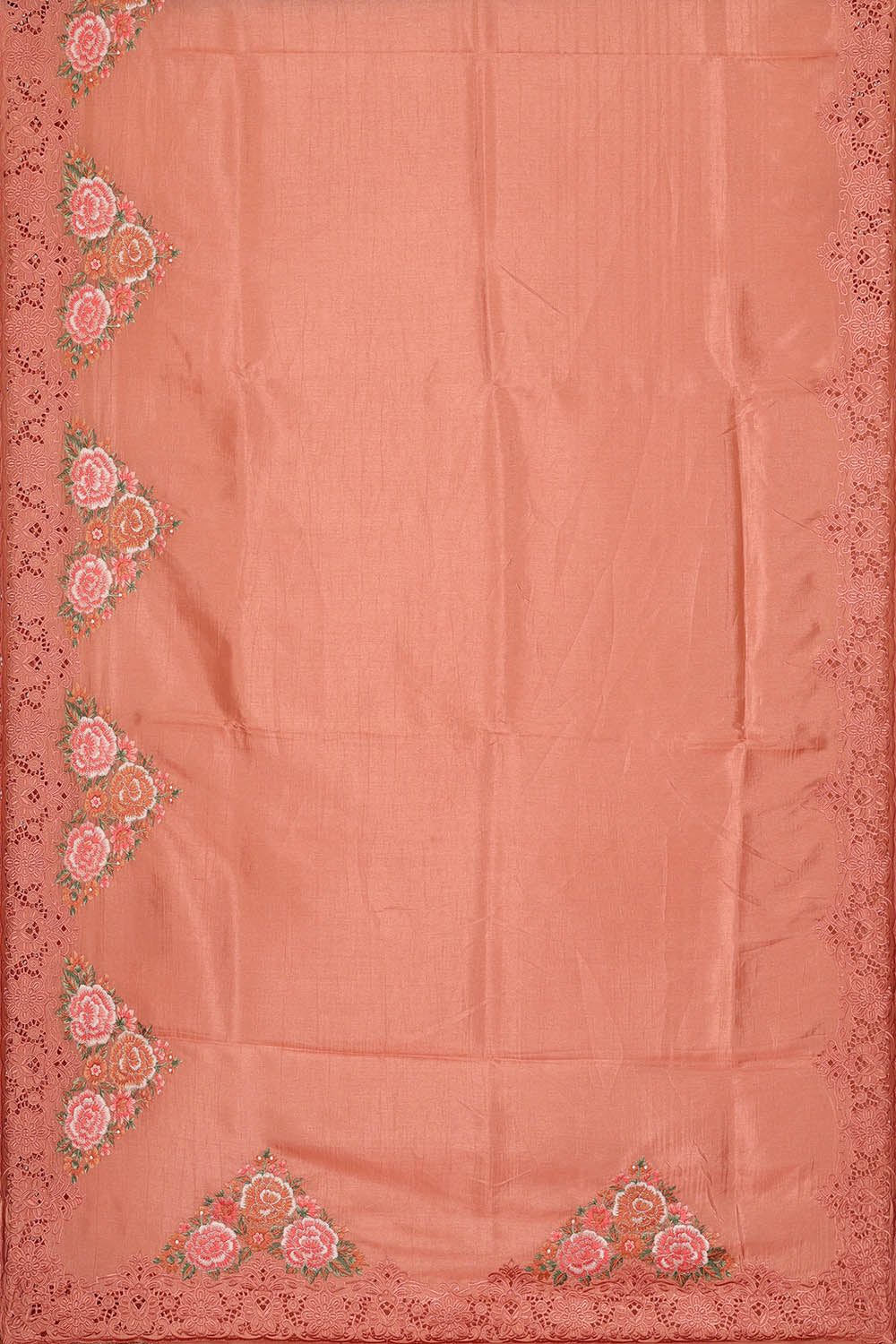 Image of South Silk Peach Pink Saree