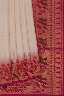 Image of South Silk Off White Saree