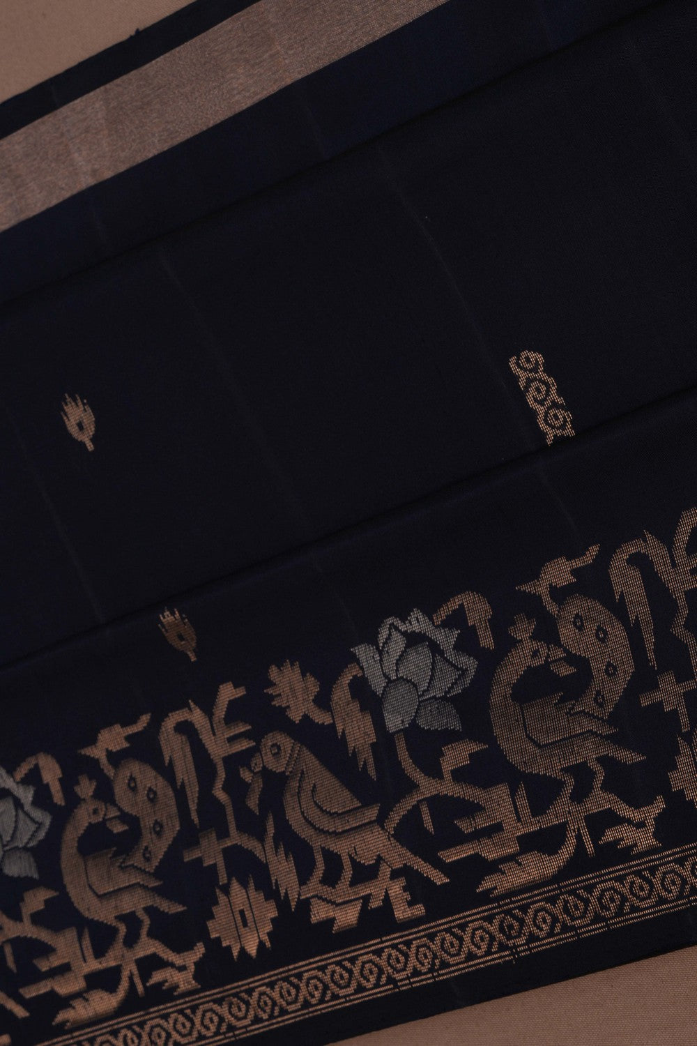 Image of South Silk Navy Blue Saree