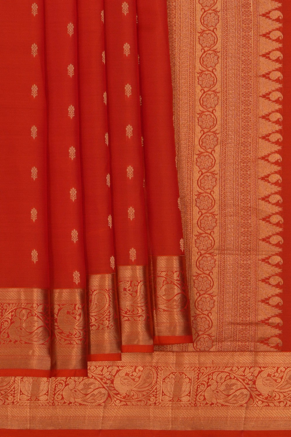 South Silk Orange Saree
