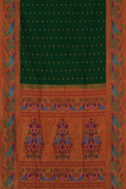 Image of Narayanpet Pure Silk Green Saree