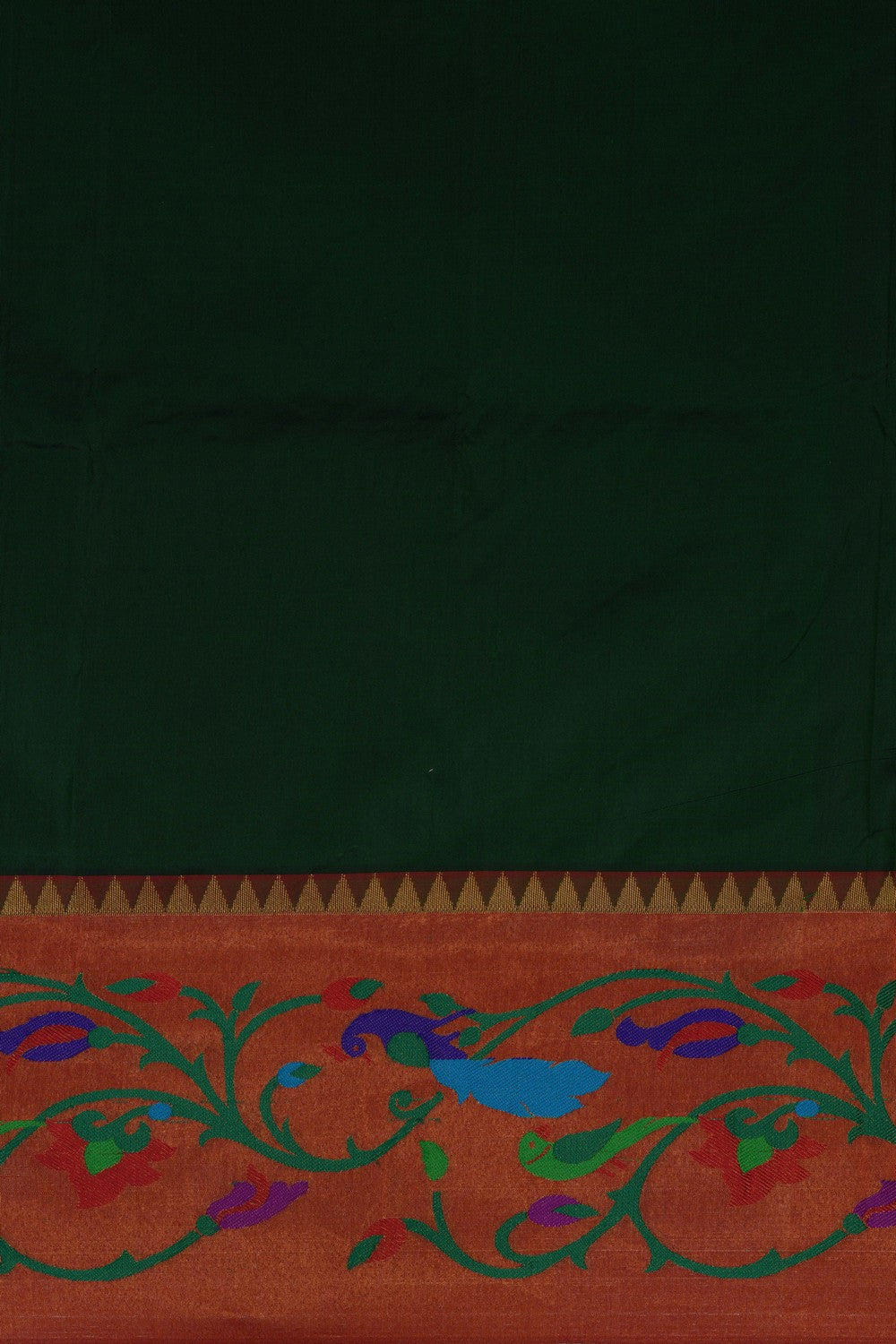 Image of Narayanpet Pure Silk Green Saree