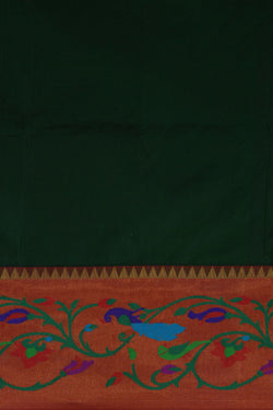 Image of Narayanpet Pure Silk Green Saree