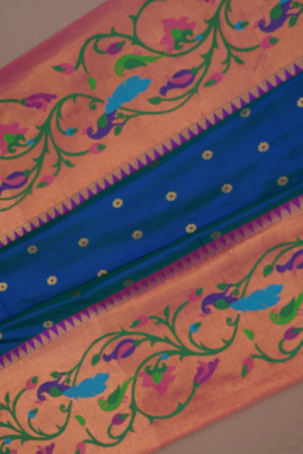 Image of Narayanpet Pure Silk Blue Saree