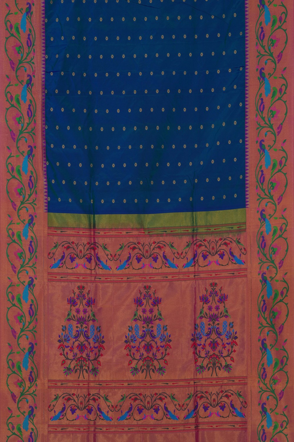 Image of Narayanpet Pure Silk Blue Saree