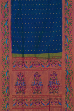 Image of Narayanpet Pure Silk Blue Saree