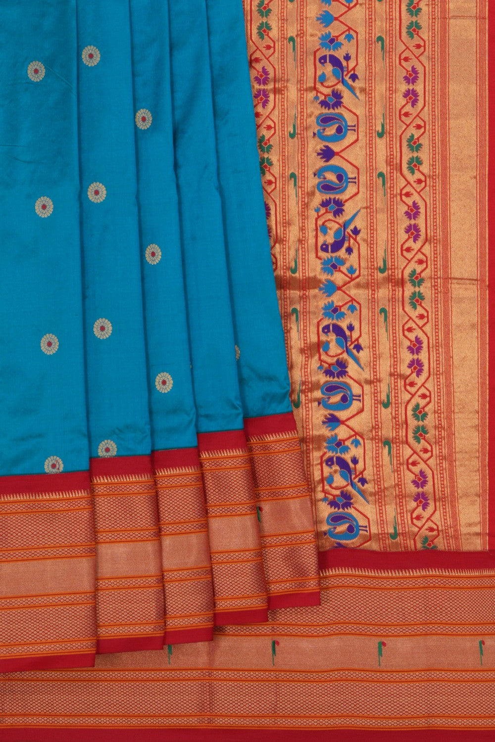 Image of Narayanpet Pure Silk Blue Saree