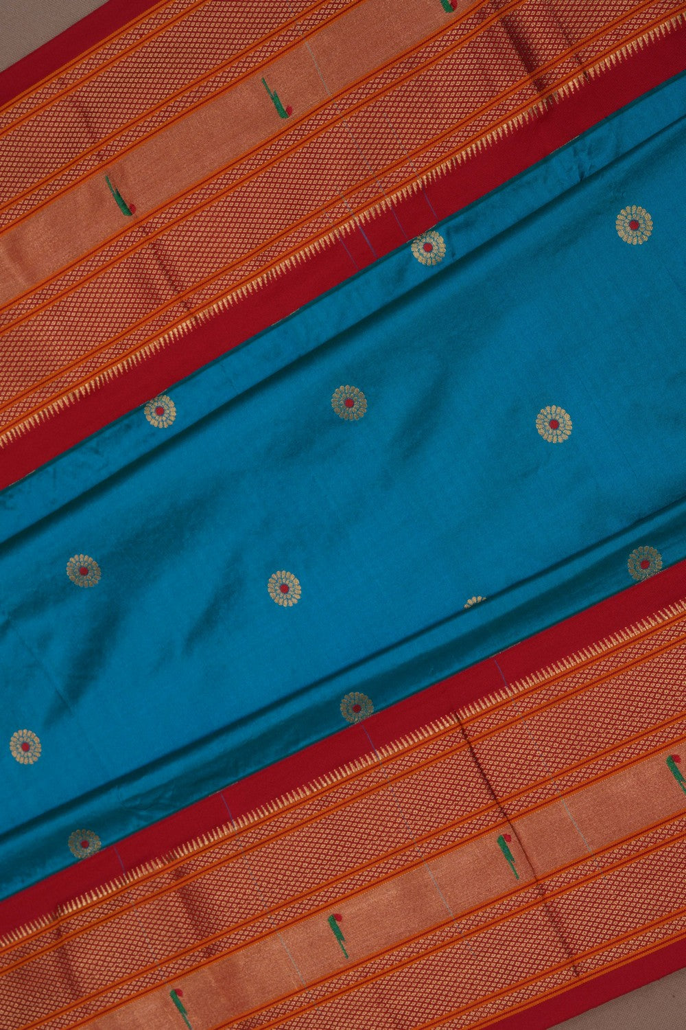 Image of Narayanpet Pure Silk Blue Saree