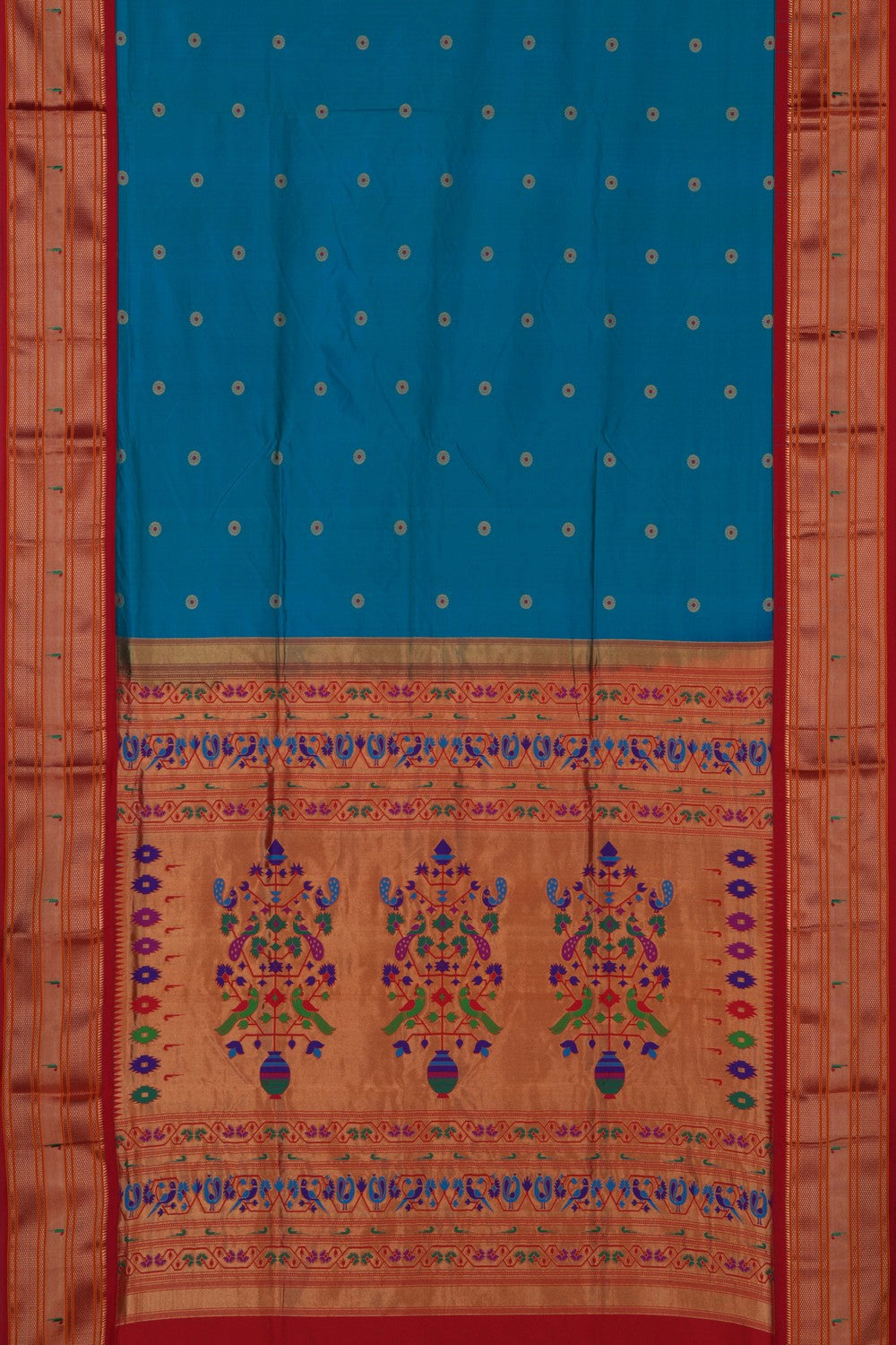 Image of Narayanpet Pure Silk Blue Saree