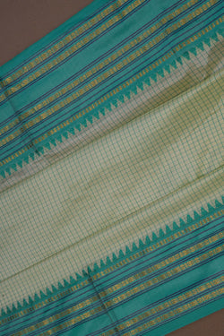 Image of Narayanpet Pure Silk Sea Green Saree