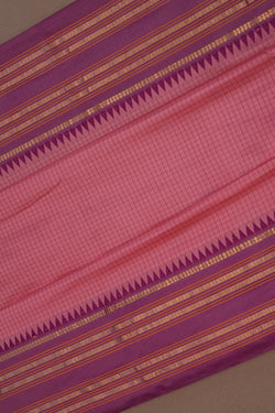 Image of Narayanpet Pure Silk Pink Saree