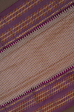 Image of Narayanpet Pure Silk Beige Saree
