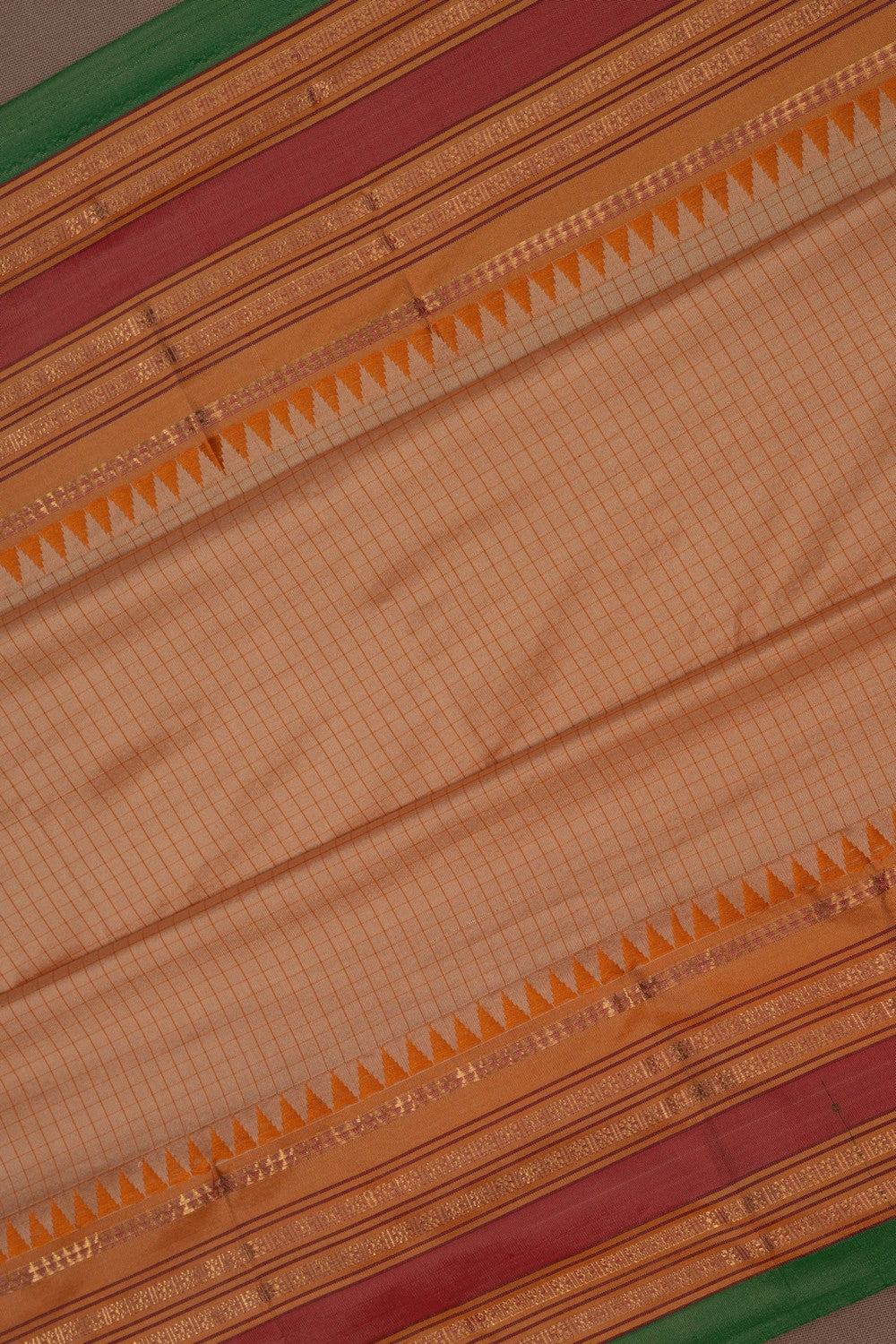 Image of Narayanpet Pure Silk Beige Saree