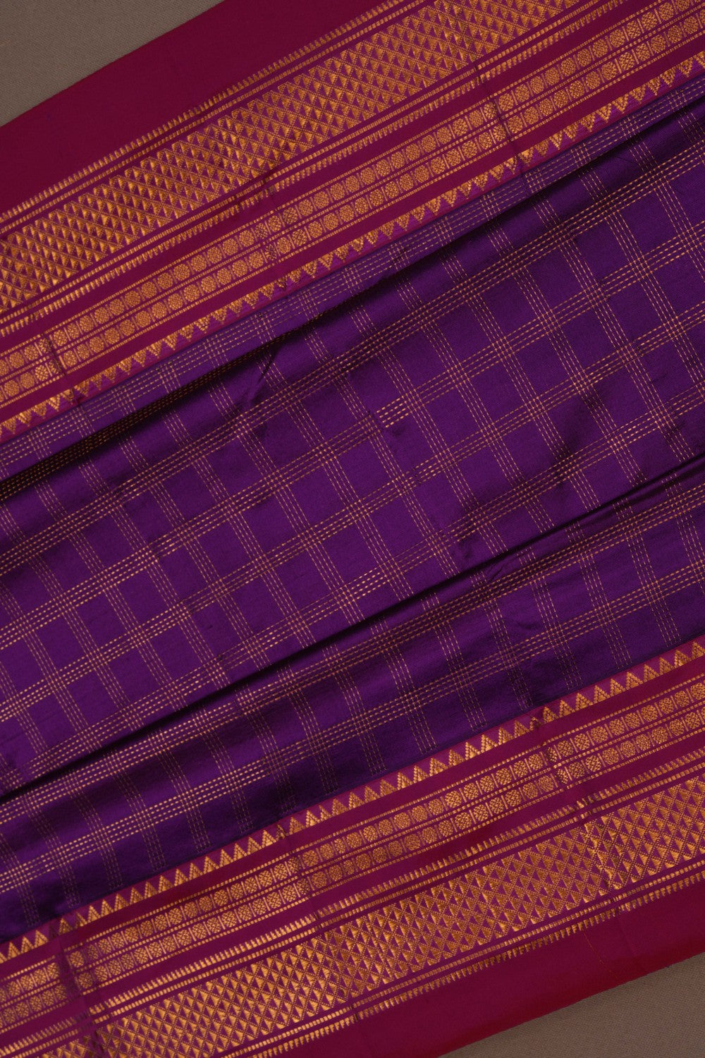 Image of Narayanpet Pure Silk Purple Saree