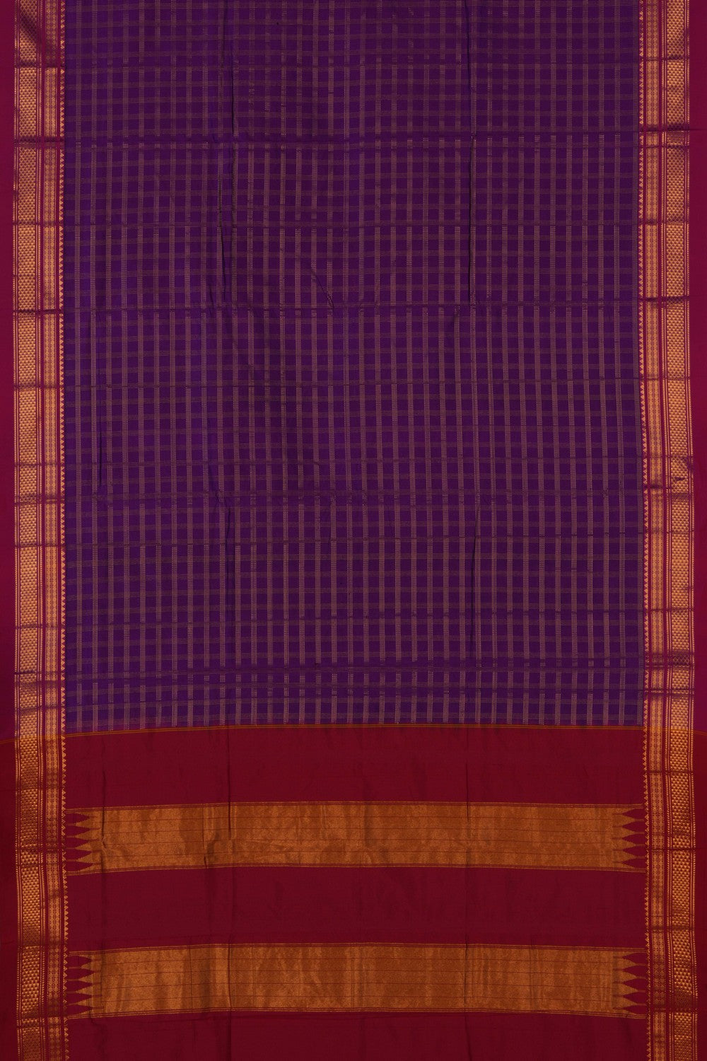 Image of Narayanpet Pure Silk Purple Saree