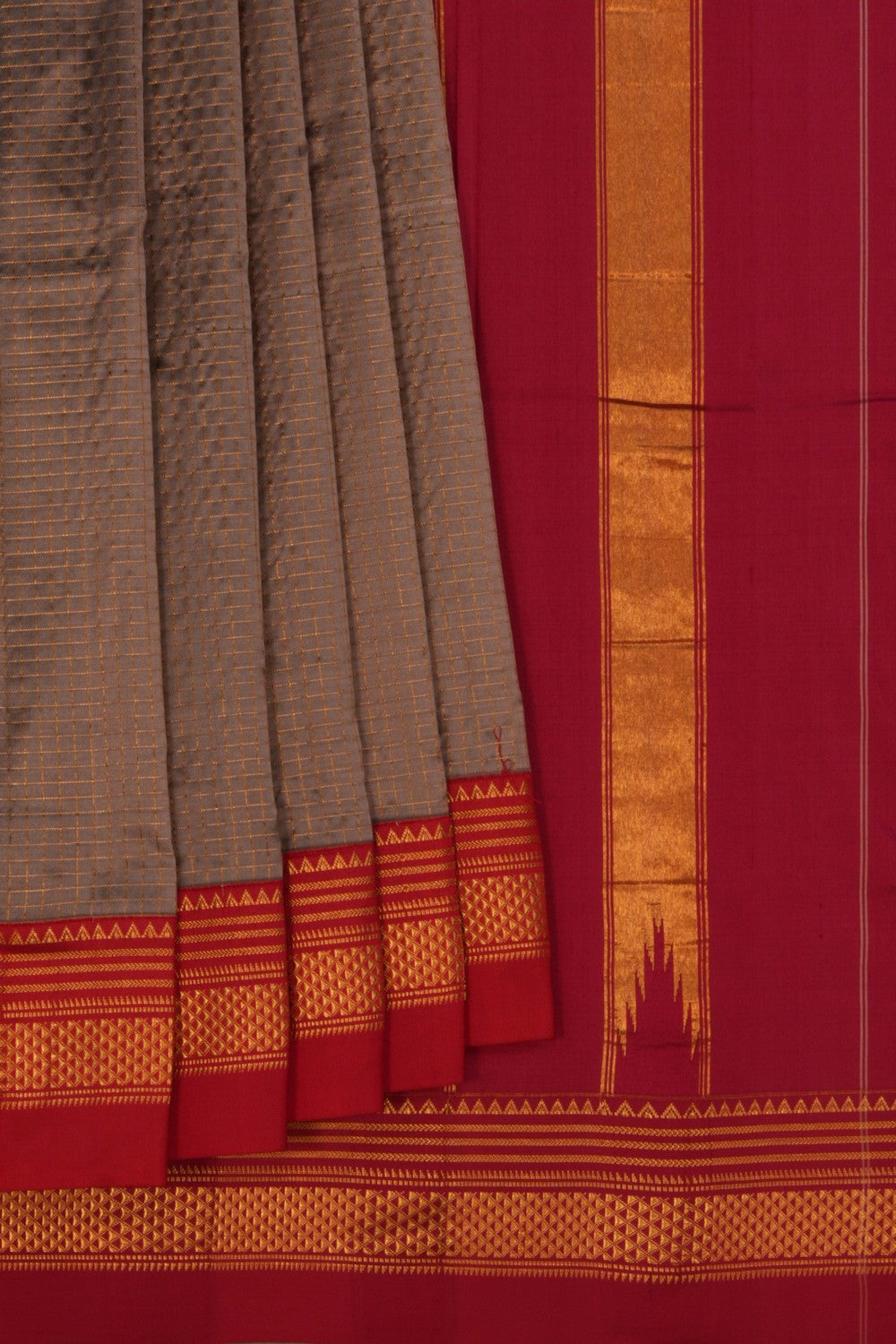 Narayanpet Pure Silk Grey Saree
