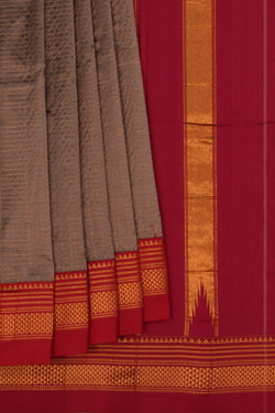 Image of Narayanpet Pure Silk Grey Saree