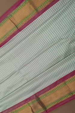 Image of Narayanpet Pure Silk Ice Blue Saree