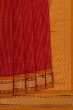 Image of Narayanpet Pure Silk Red Saree