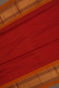 Image of Narayanpet Pure Silk Red Saree