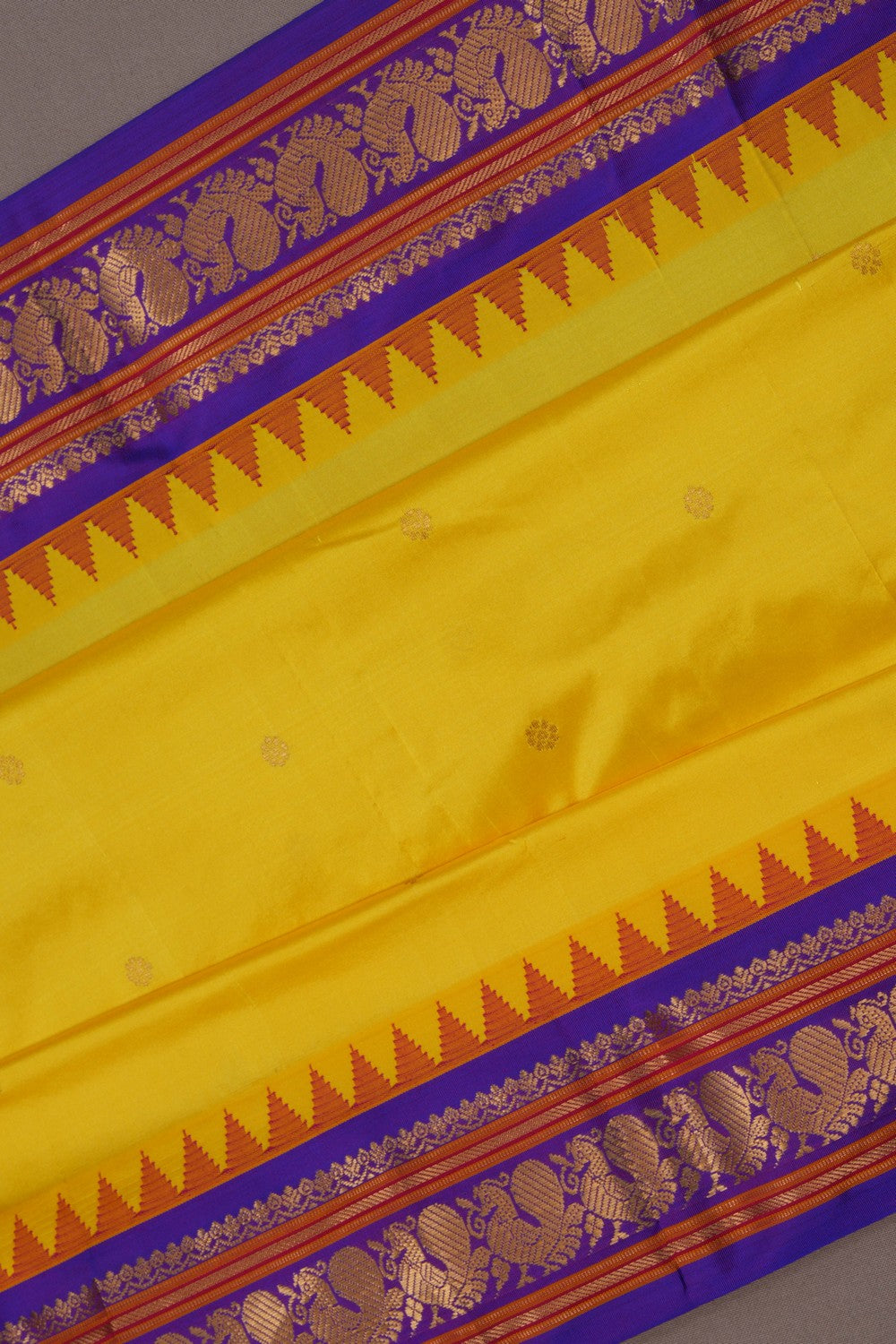 Image of Narayanpet Pure Silk Mustard Saree