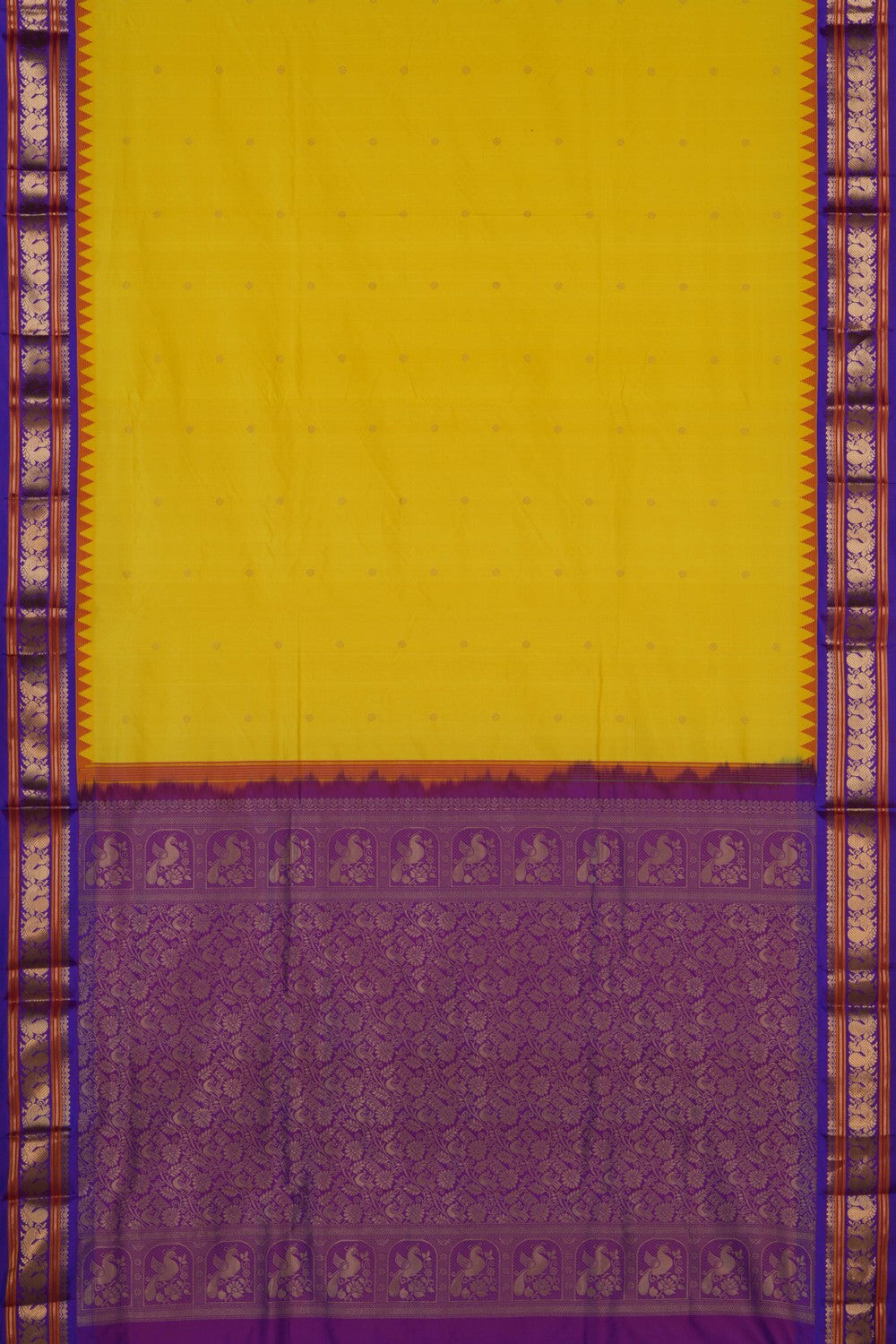 Image of Narayanpet Pure Silk Mustard Saree