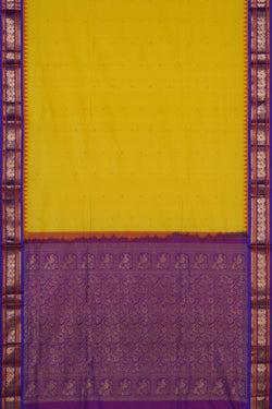 Image of Narayanpet Pure Silk Mustard Saree