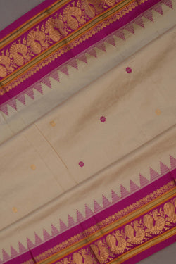 Image of Narayanpet Pure Silk Beige Saree