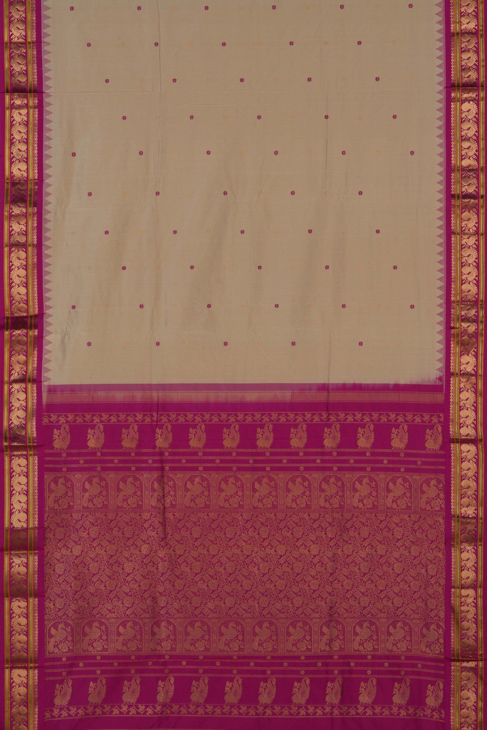 Narayanpet Pure Silk Beige Saree
