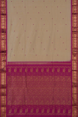 Image of Narayanpet Pure Silk Beige Saree