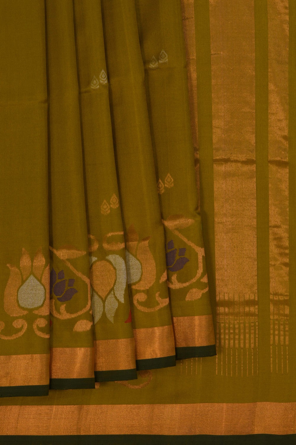 Image of Uppada Silk Moss Green Saree