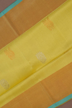 Image of Uppada Silk Lime Yellow Saree
