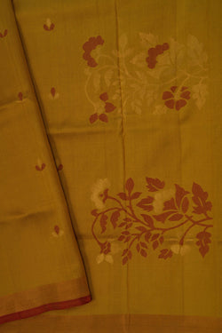 Image of Uppada Silk Moss Green Saree