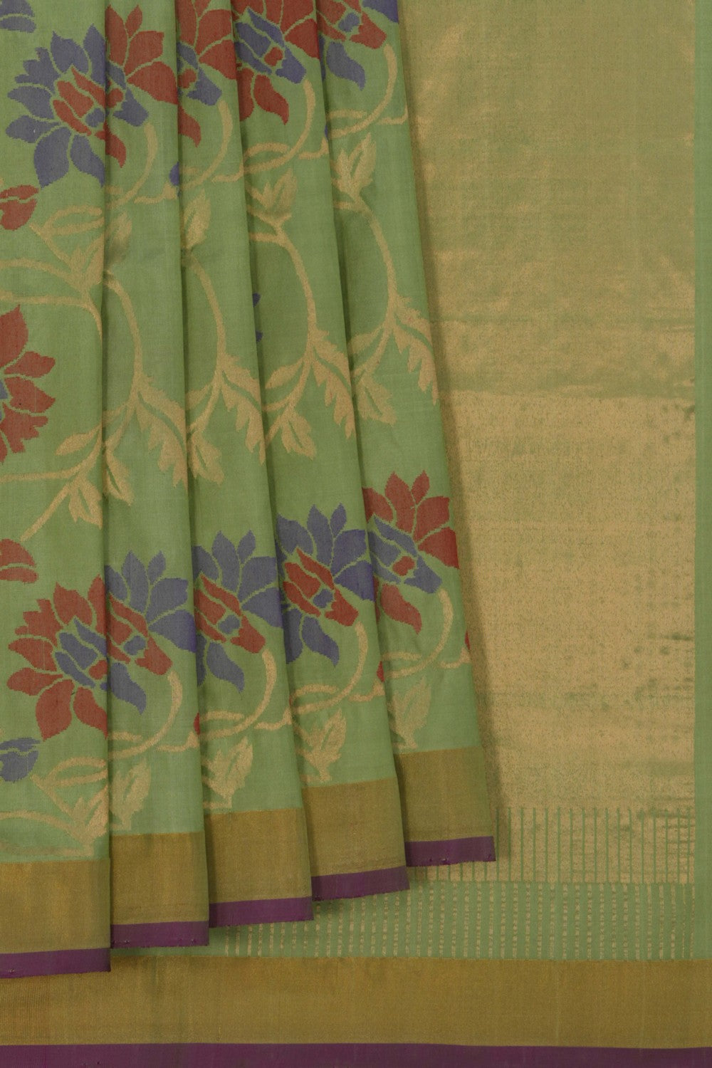 Image of Uppada Silk Sage Green Saree
