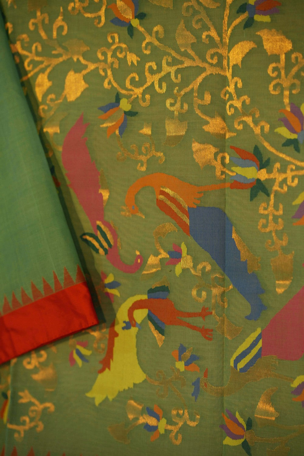 Uppada Cotton Green Saree